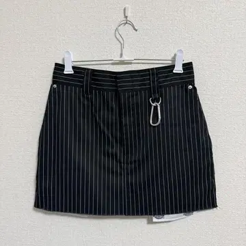 Moussy x dickies 블랙 스트라이프 로우라이즈 미니 스커트