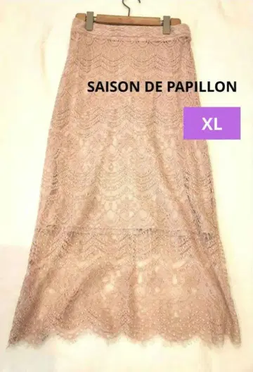 SAISON DE PAPILLON 레이스 타이트 스커트 XL 핑크