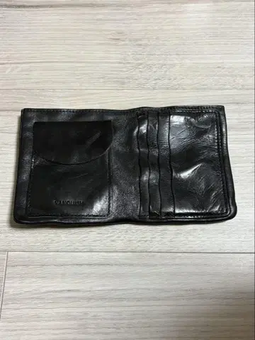 블랙 가죽 접이식 지갑