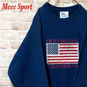 [ 레어 ] Mccc Sport 맨투맨 빅 로고 자수 AMERICA