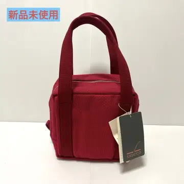 [sasicco] 타네이 미카와 목화 자수 직조 큐브 백 빨간색
