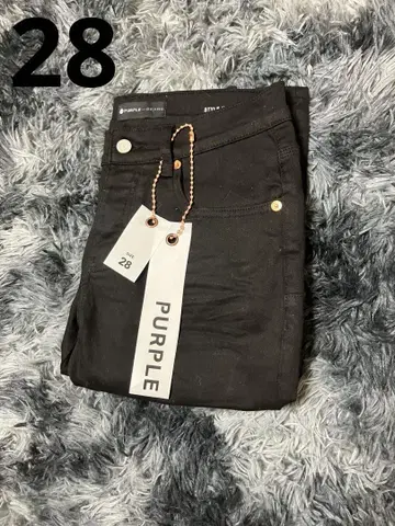 PURPLE BRAND 블랙 데님 28 데미지 없음