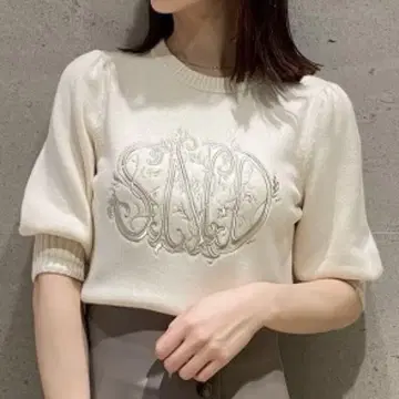 [ 새상품급 ] SNIDEL Sustainable 자수 니트 풀오버