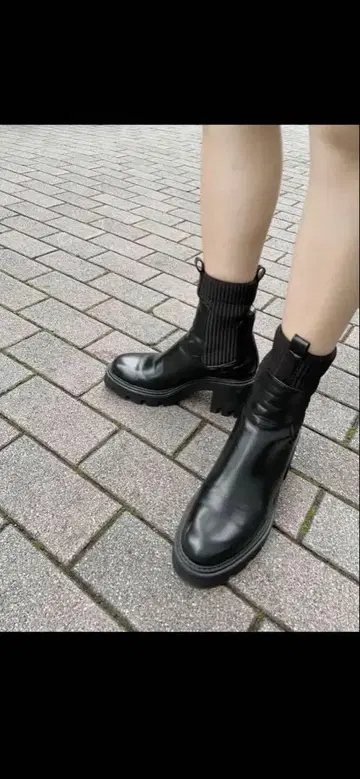 ZARA 사이드 고어 부츠 첼시 부츠 24.5 블랙