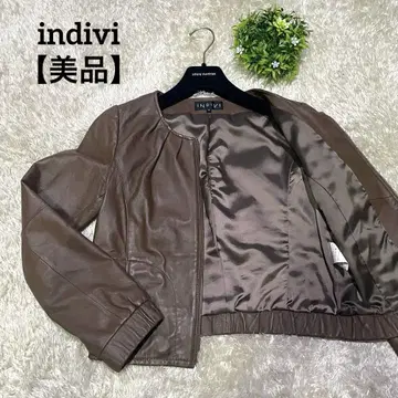 [ 새상품급 ] indivi 노카라 자켓 최상급 램스킨 천연 가죽