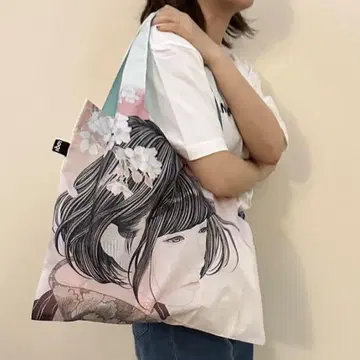 LOQI 현대 우키요에 꽃 만발 에코백