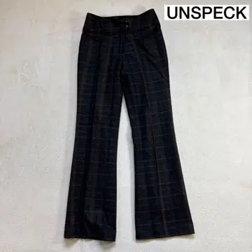 UNSPECK 체크 무늬 플레어 팬츠 S-M 사이즈