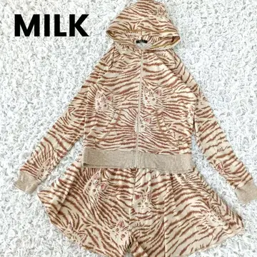 MILK 고양이 올 패턴 셋업 후드티&큐롯