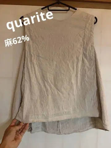 quarite 라이트 베이지 슬리브리스 마 혼방 36