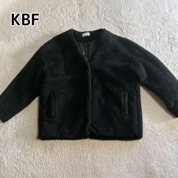 KBF MIX 보아 하프 코트 블랙 자켓 포근하고 따뜻한
