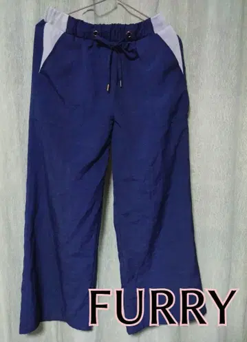FURRY 린넨 느낌 허리 리브 와이드 팬츠 퍼리