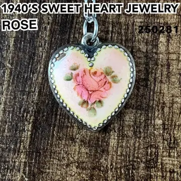 스위트하트 주얼리 로즈 에나멜 실버 빈티지 목걸이1