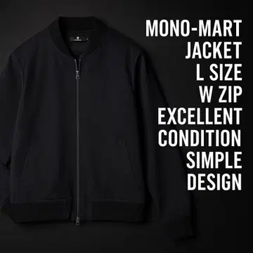 MONO-MART 자켓 L 사이즈 W 지퍼 새상품급 블랙 심플 리브 양호