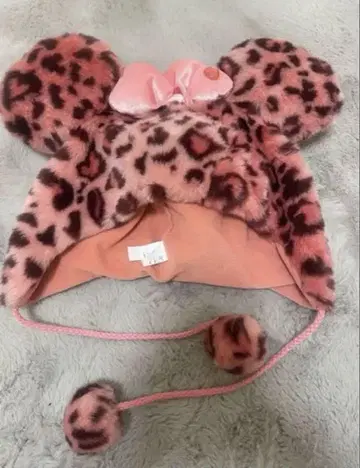 미니 팬캡 레오파드 무늬 핑크