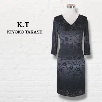 키요코 타카세 올 패턴 긴팔 원피스 [ L ] 블랙