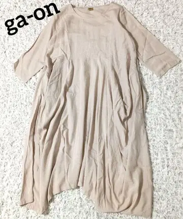ga-on 라이카 마 혼방 루즈핏 롱 원피스 베이지