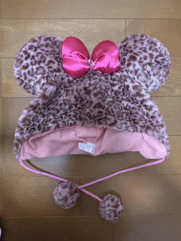 디즈니 팬캡 핑크 레오파드 무늬 미니