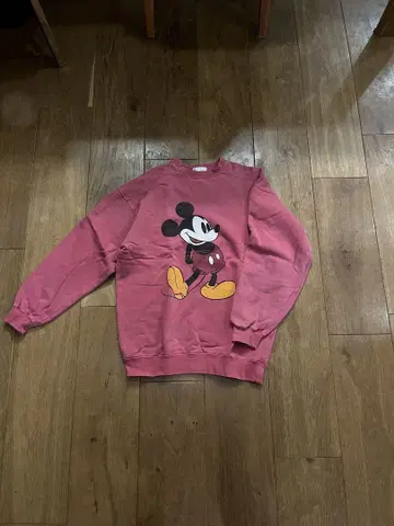 Disney 미키 프린트 맨투맨 핑크