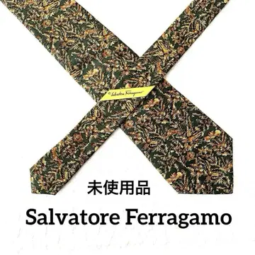 Salvatore Ferragamo 넥타이 짙은 그린 택 포함 미사용품