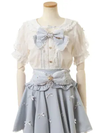 LIZLISA 리즈리사 메니 리본 슬리브 세일러 블라우스 블라우스 BS