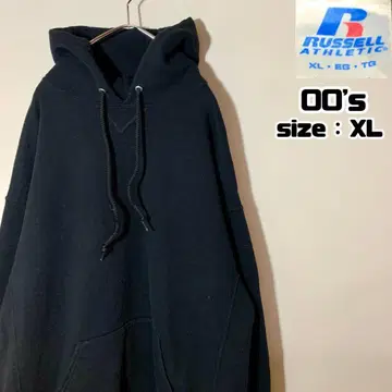 00s RUSSELL 러셀 후디 후드티 무지 블랭크 블랙 XL