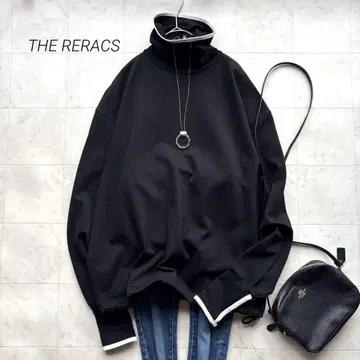 새상품급 THE RERACS 터틀넥 풀오버 블랙 파이핑