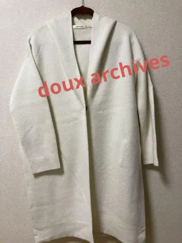 [ 추천 ] Doux archives 니트 롱 코트 아이보리 컬러
