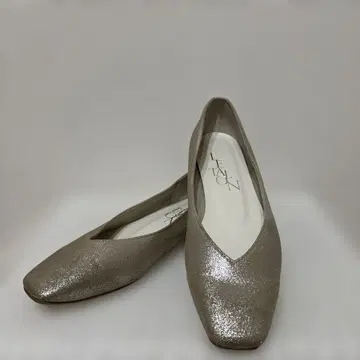 LE TALON 23.5cm 스퀘어 V컷 플랫 실버