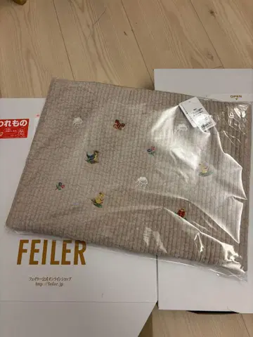 FEILER 비오는날 자수 토트백 베이지