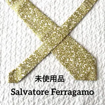 Salvatore Ferragamo 넥타이 택 포함 미사용 보태니컬 무늬