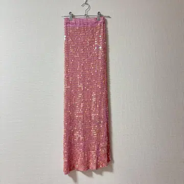 가격 인하 vintage 로키에 스팽글 핑크 롱 타이트 스커트