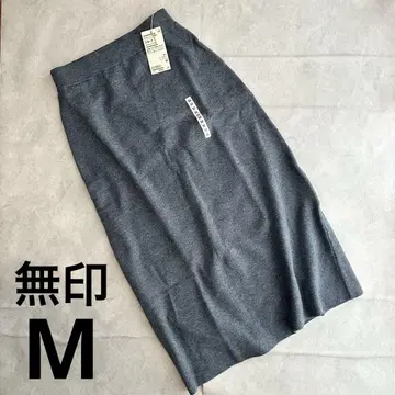 MUJI 스커트 워셔블 밀라노 리브 편직 스커트 펜슬 스커트 무릎 아래