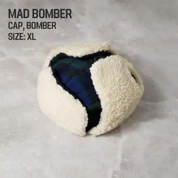 MAD BOMBER 봄버 캡 블랙워치 체크 XL