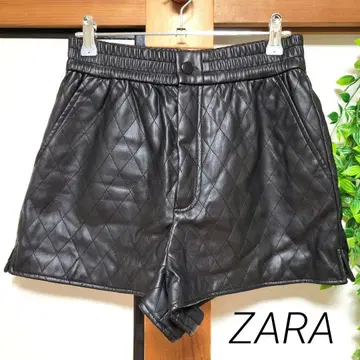 ZARA 자라 인조 가죽 숏팬츠 바지 블랙