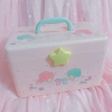키키라라 손잡이 달린 박스 보관 케이스 리틀트윈스타 레트로 팬시