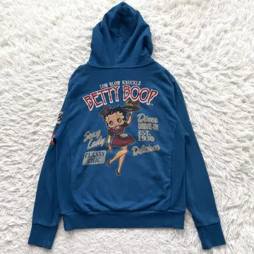 LOWBLOWKNUCKLE BETTY BOOP 자수 풀오버 후드티