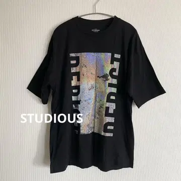 STUDIOUS 스테이디오스 그래픽 프린트 T셔츠 블랙 T 2