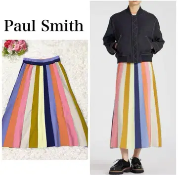 [새상품급] ps 폴스미스 멀티 컬러 트라이 롱 플레어 스커트 M