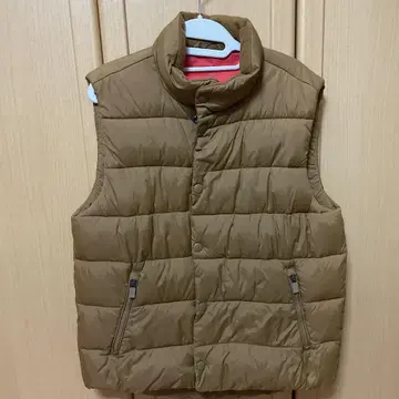 브라운 다운 베스트 버튼 포함