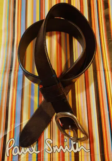 레어 Paul Smith 다크 브라운 멀티 컬러홀 가죽 벨트