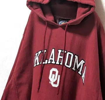 스티브 앤 발리 오클라호마 대학 자수 후드 맨투맨 레드 빨간색 구제 의류