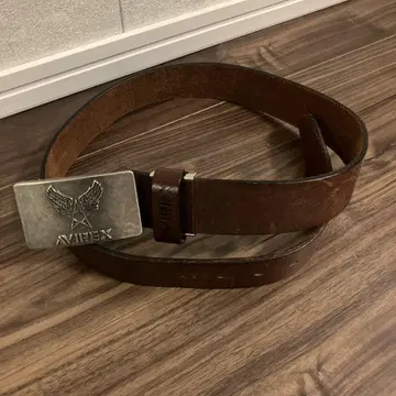 AVIREX 브라운 가죽 벨트 윙 버클