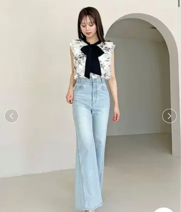 snidel 스트레치 플레어 데님 팬츠