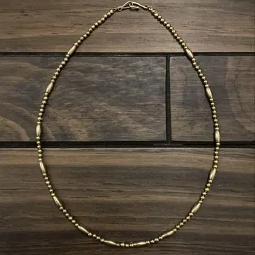 BRASS BEADS NECKLACE GOLD 44.8cm