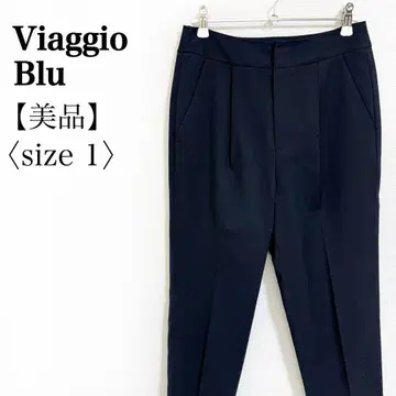 Viaggio Blu 턱 테이퍼드 팬츠 1 네이비 오피스 캐주얼