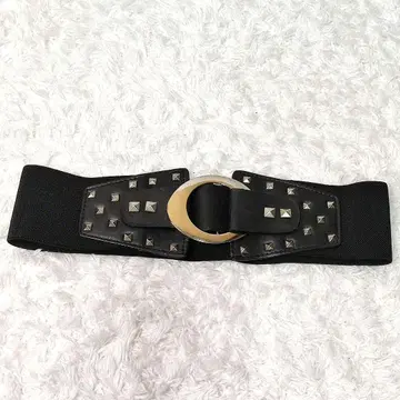00s Studs rubber belt BLACK y2k Rock