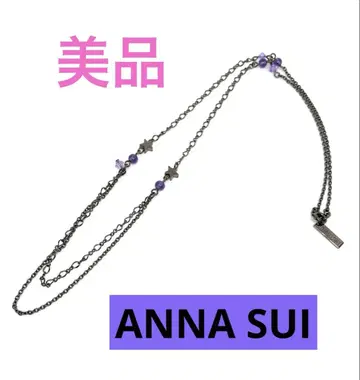 [새상품급] ANNA SUI 안나수이 목걸이 별 모티브 블랙 비즈