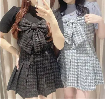 Bubbles 버블스 리본 뷔스티에 셋업 M 사이즈