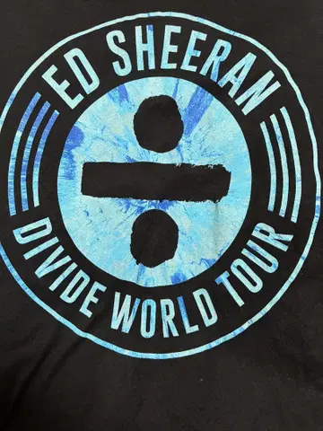 ED SHEERAN DIVIDE WORLD TOUR 셔츠 XL
