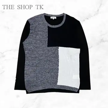 더 샵 TK 블로킹 디자인 니트 아카이브 남성용 블랙 L